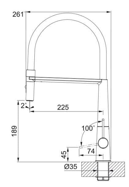 FRANKE ICON SEMİ PRO MATT BLACK DUŞLAMALI SPİRALLİ ARMATÜR