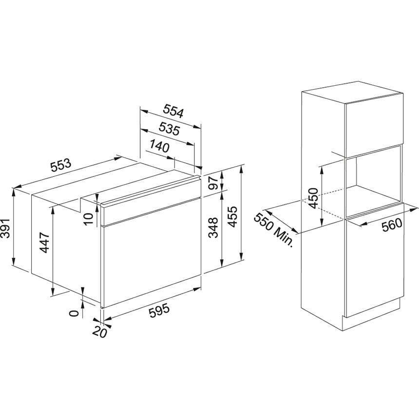 FRANKE FMA 45 MW XS BLACK GLASS/INOX  MARİS 45 CM KOMBİ MİKRODALGA