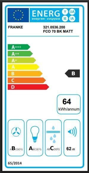 FRANKE TRENDLİNE PLUS BK 70 MAT BLACK DUVAR TİPİ DAVLUMBAZ