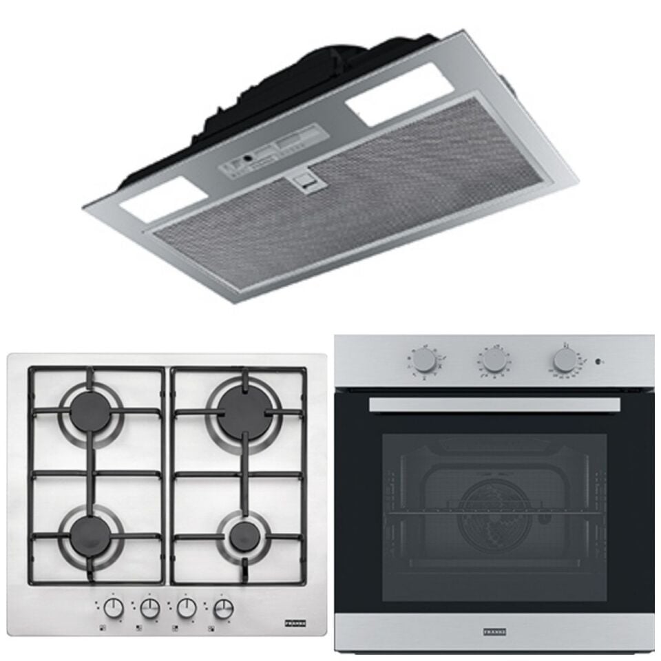 FRANKE FBI 525 GR/500 ANKASTRE BOX ASPİRATÖR FHNL 604 4G X E İNOX SMART LİNEAR OCAK FSL 82 H XS BLACK GLASS/İNOX SMART LİNEAR FIRIN ANKASTRE SET