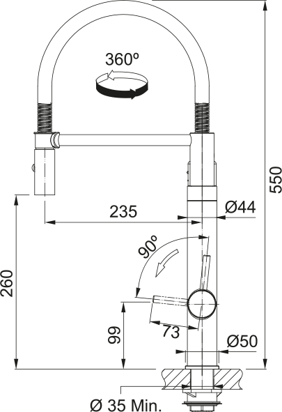 FRANKE VİTAL SPİRALLİ INDUSTRİAL BLACK / STEEL OPTİCS ARMATÜR