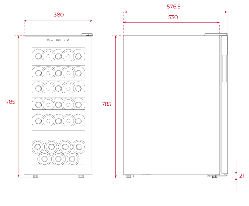 TEKA RVF 10032 32 ŞİŞE KAPASİTELİ SERBEST DURAN ŞARAP SOĞUTUCU