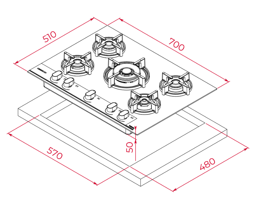 TEKA GBC 75-G1 GBC BM (E5) 5 GÖZLÜ OCAK