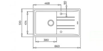 TEKA STONE 50 B TG GRANİT EVYE + ARK 938 ARMATÜR SETİ (BEYAZ)
