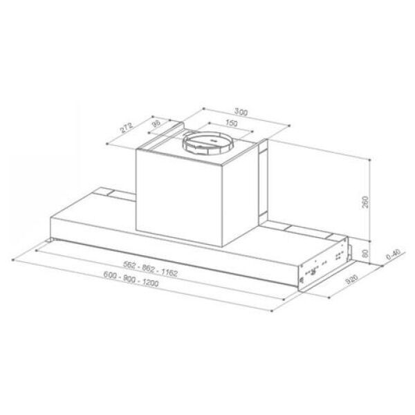 FRANKE FABER EV8+X A120 IN-NOVA PREMİUM PASLANMAZ ÇELİK 120 CM ASPİRATÖR
