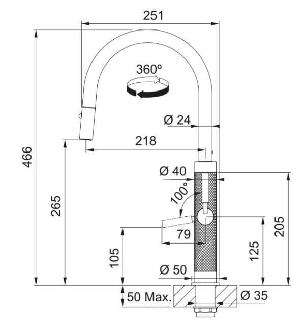 FRANKE MYTHOS MASTERPİECE COPPER ARMATÜR