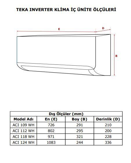 TEKA ACI 118 WH / ACO 118 WH KLİMA