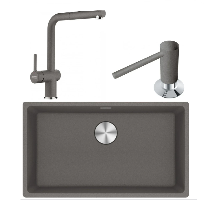 FRANKE MARIS MRG 110-72 STONE GREY EVİYE ACTIVE PLUS DOCCIA ARMATÜR&SABUNLUK SET KAMPANYA