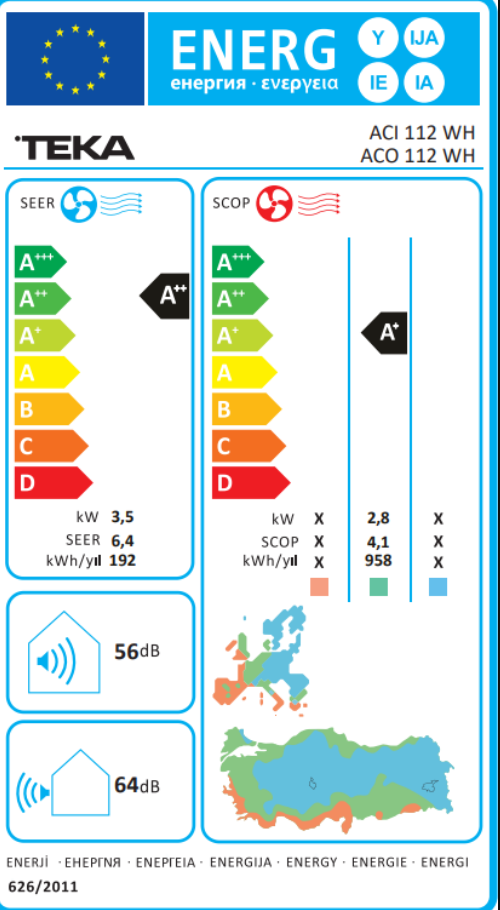 TEKA KLİMA  ACI 112 WH / ACO 112 WH