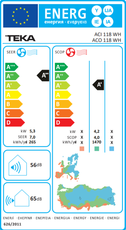 TEKA KLİMA ACI 118 WH / ACO 118 WH