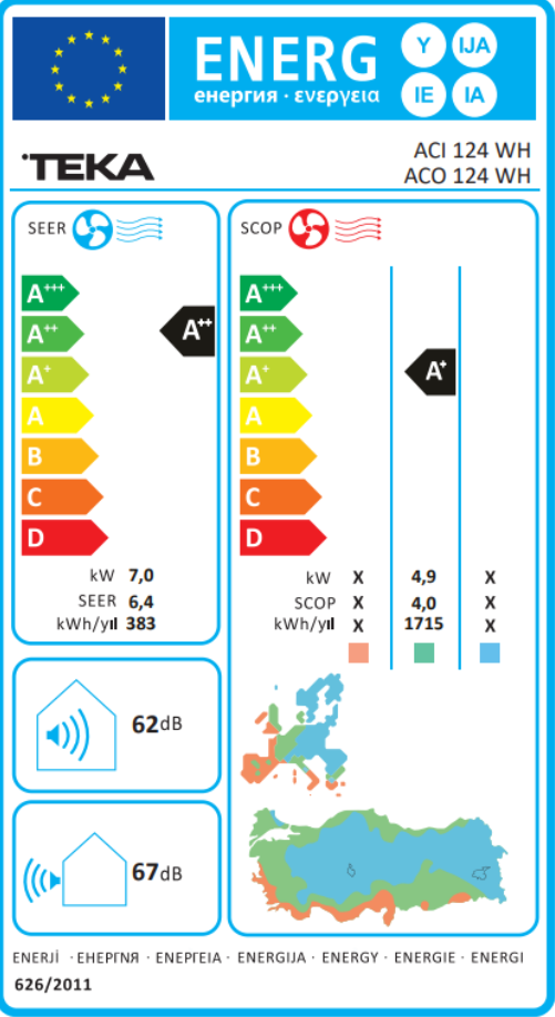TEKA KLİMA ACI 124 WH / ACO 124 WH