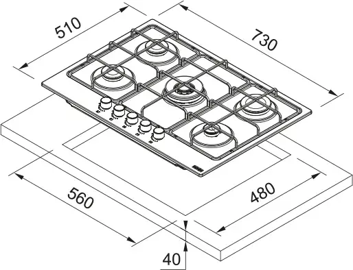 Franke FHSM 755 4G DC BK C 5Gözlü Siyah Cam Ocak