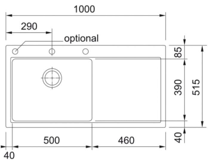 FRANKE MTG 611-100 SAĞ DAMLALIKLI Stone Grey GRANİT EVİYE
