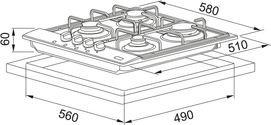 FRANKE TEŞHİR OCAK FHNL 604 4G XS E