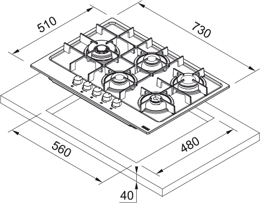 FRANKE TEŞHİR OCAK FHMA 755 4G DCL XS