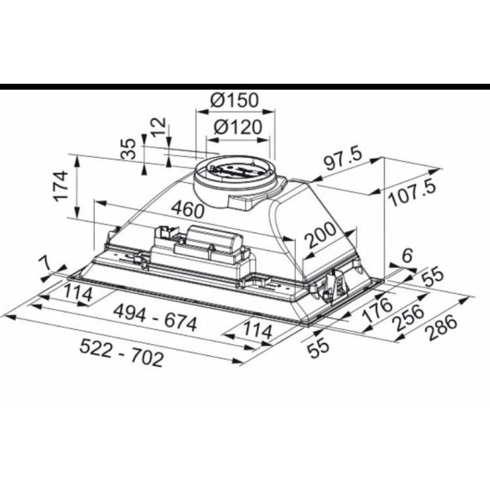 FRANKE ANKASTRE BOX FBI 525 GR/500 LİGHT GREY GÖMME ASPİRATOR