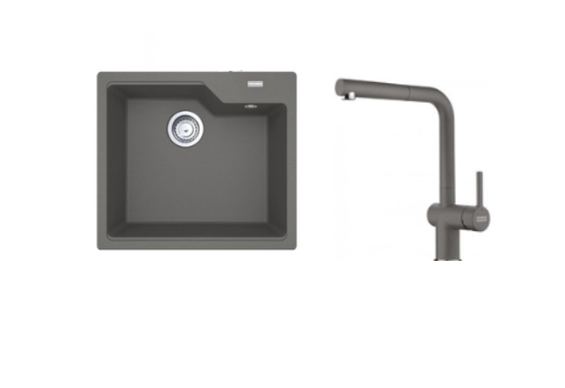 FRANKE URBAN UBG 610-56 TEK GÖZLÜ STONE GREY GRANİT EVİYE