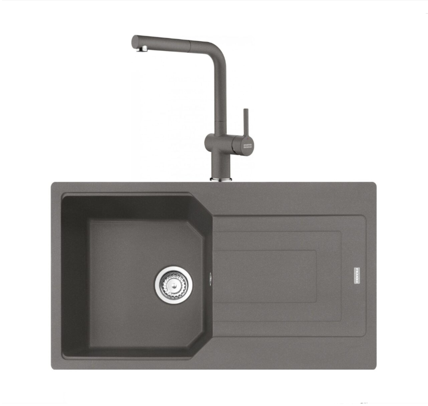 FRANKE  URBAN UBG 611-86 TEK GÖZLÜ STONE GEY GRANİT EVİYE