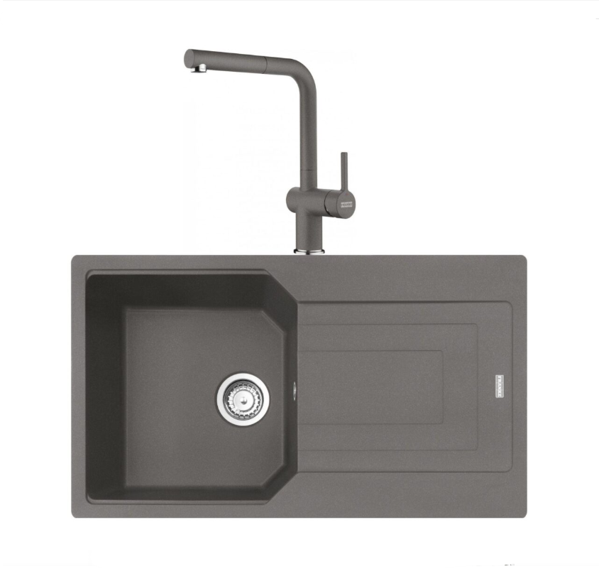 FRANKE  URBAN UBG 611-86 TEK GÖZLÜ STONE GEY GRANİT EVİYE