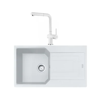 FRANKE BASIS BFG 611 TEK GÖZLÜ BİANCO GRANİT EVİYE