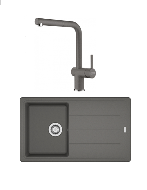 FRANKE BASIS BFG 611 TEK GÖZLÜ STONE GREY GRANİT EVİYE