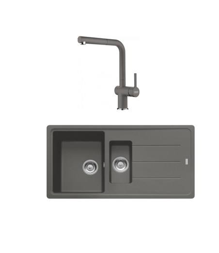 FRANKE BASIS BFG 651 1,5 GÖZLÜ STONE GREY GRANİT EVİYE