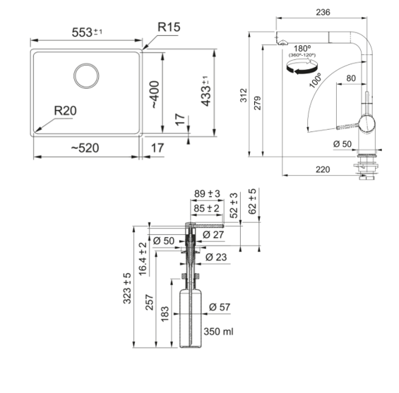 FRANKE MARIS MRG 110-52 BİANCO GRANİT EVİYE
