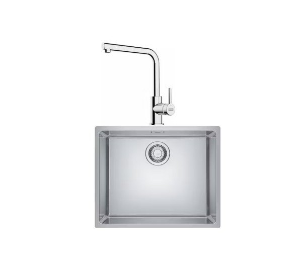 FRANKE MARIS MRX 110-50 TEK GÖZLÜ EVİYE   - LİNA L KROM PULLOUT ARMATÜR