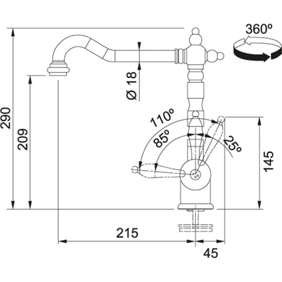 FRANKE OLD ENGLAND SPİRALSİZ BRONZE ARMATÜR