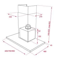 TEKA DSJ 950 ULTRA SLİM DUVAR TİPİ DAVLUMBAZ