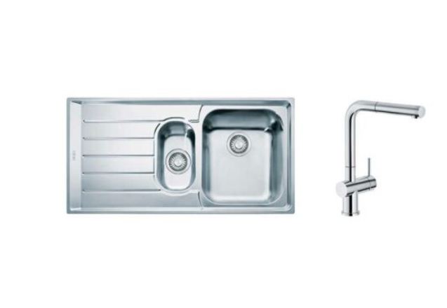 FRANKE NEPTUN 1,5 GÖZLÜ ÇELİK EVİYE   + ACTIVE PLUS DOCCIA ARMATÜR
