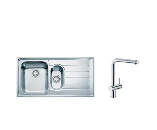 FRANKE NEPTUN 1,5 GÖZLÜ ÇELİK EVİYE    + ACTIVE PLUS DOCCIA ARMATÜR