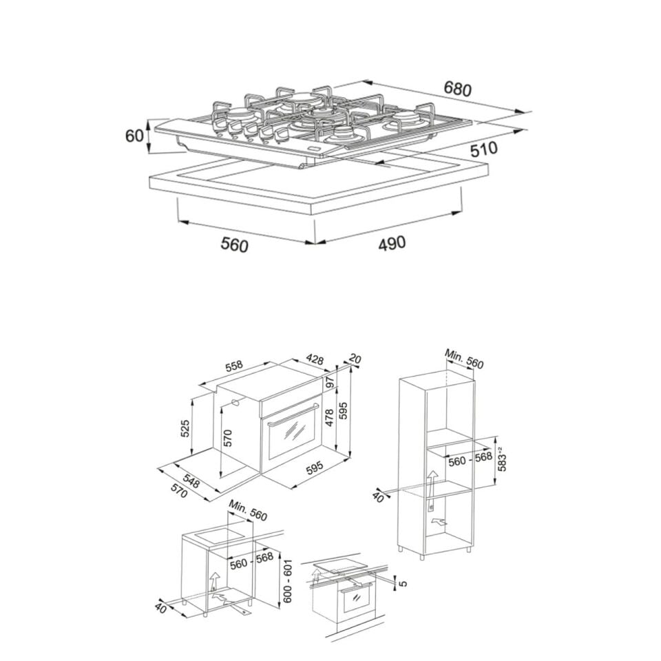 FRANKE FHNL 705 4G TC XS E OCAK FSL 82 H XS FIRIN 2Lİ ANKASTRE SET