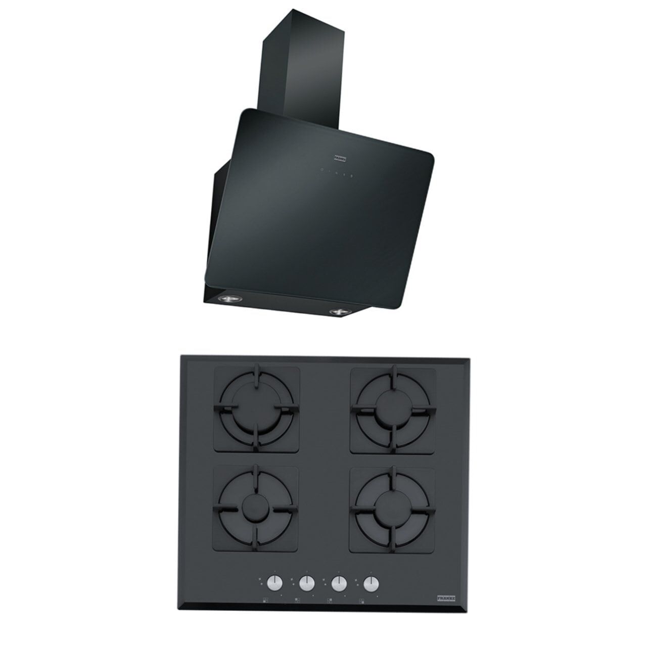 FRANKE FPJ 615 V BK A 60 CM SİYAH DAVLUMBAZ FHNS 604 4G BK C 60 CM SİYAH CAM OCAK 2Lİ ANKASTRE SET​