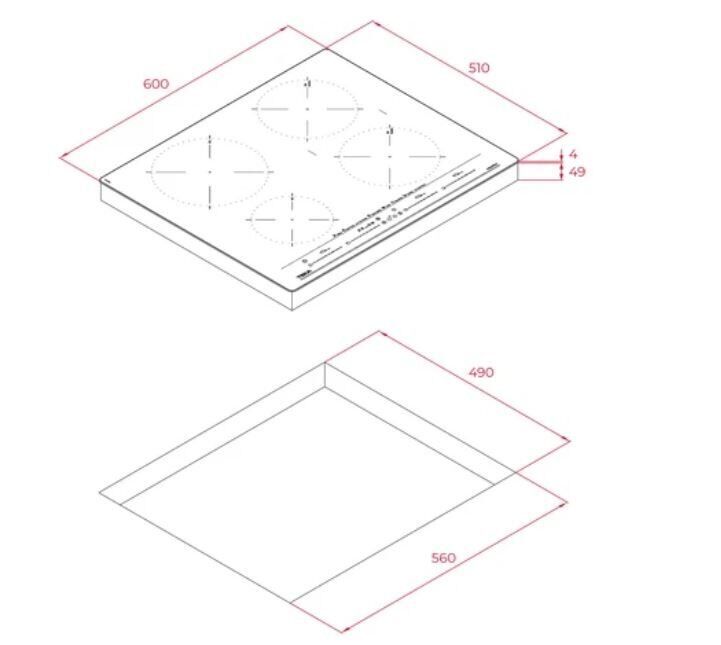 TEKA IZC 64630 ST MST 60 CM 4 PİŞİRME BÖLMELİ İNDÜKSİYON OCAK