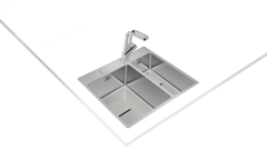 TEKA FORLINEA RS15 2B 580 (AUTO) ÇİFT HAZNELİ TEZGAHÜSTÜ/TEZGAHASIFIR (FLUSH) PASLANMAZ ÇELİK EVİYE