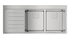 TEKA ZENIT RS15 2B 1D SOL DAMLALIKLI PASLANMAZ ÇELİK EVYE