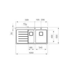 TEKA ZENIT RS15 1½B 1D SOL DAMLALIKLI PASLANMAZ ÇELİK EVYE
