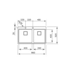 TEKA ZENIT RS15 2B 86 AUTO İKİ HAZNELİ ANKASTRE PASLANMAZ ÇELİK EVYE