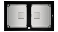 TEKA DIAMOND RS15 2B 86 (WST BLACK) TEK HAZNE VE TEK DAMLALIKLI CAM EVİYE