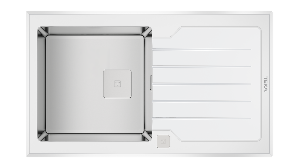 TEKA DIAMOND RS15 1B 1D 86 (WST WHITE) TEK HAZNE VE TEK DAMLALIKLI CAM EVİYE