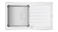 TEKA DIAMOND RS15 1B 1D 86 (WST WHITE) TEK HAZNE VE TEK DAMLALIKLI CAM EVİYE