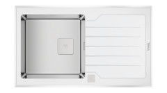 TEKA DIAMOND RS15 1B 1D 86 (WST WHITE) TEK HAZNE VE TEK DAMLALIKLI CAM EVİYE