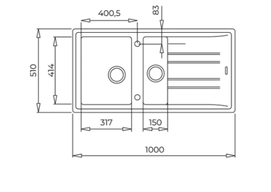 TEKA MAESTRO STONE 60 B-TG METALLİC BLACK GRANİT EVİYE