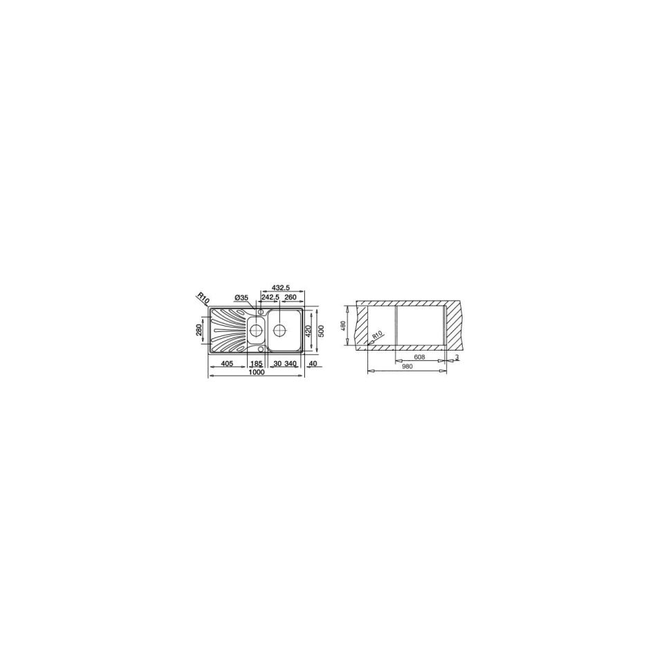 TEKA PRINCESS 60 B DEKORLU PASLANMAZ ÇELİK EVİYE SAĞ