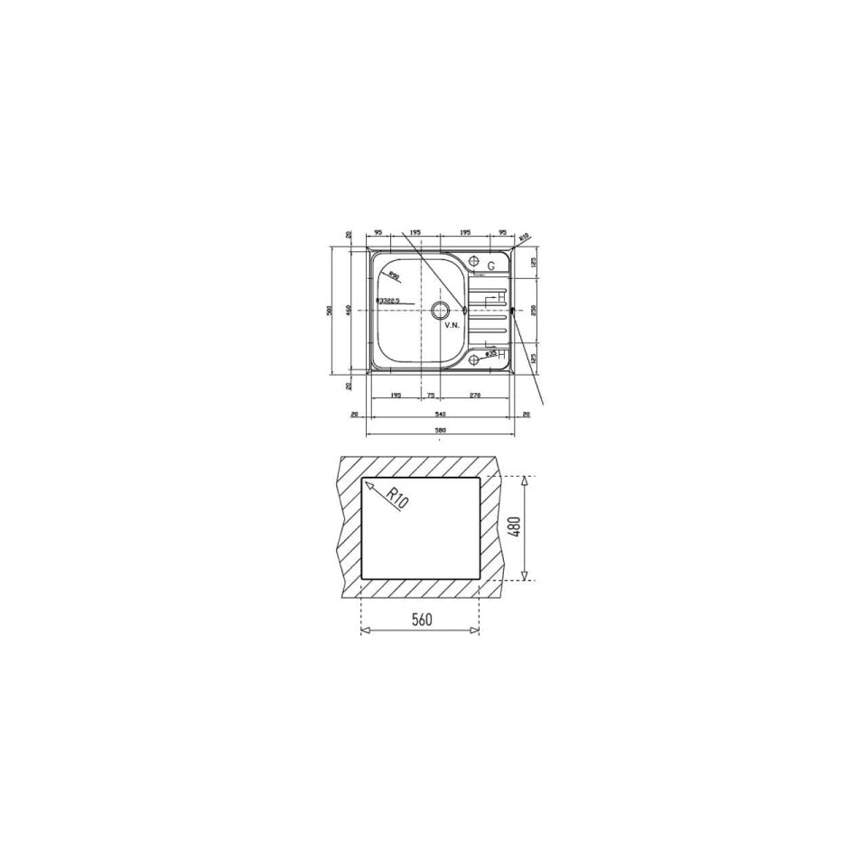 TEKA CLASSIC 1B ½ D 580.500 SAĞ DAMLALIKLI  PASLANMAZ ÇELİK EVİYE