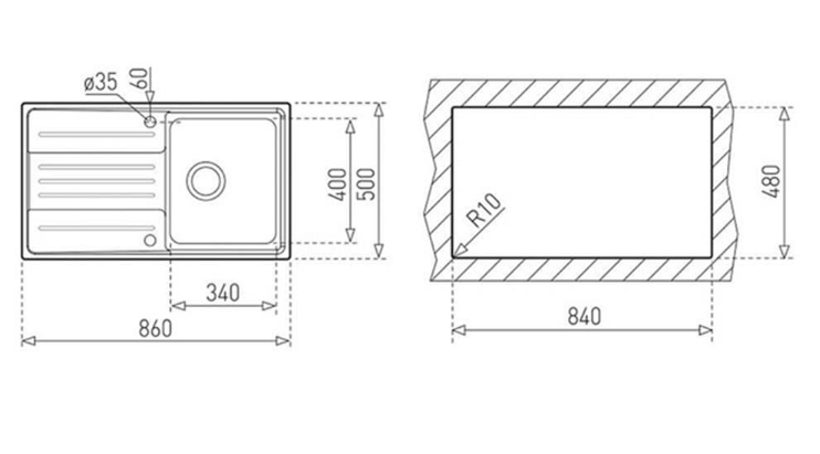 TEŞHİR TEKA STAGE 45 B SAĞ DAMLALIKLI ÇELİK EVYE