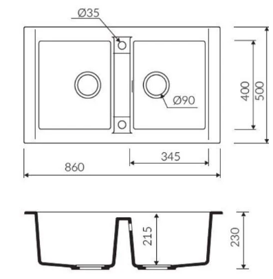 TEŞHİR MARMORİN PROFIR 860 2K 2 GÖZLÜ BLACK METALLİC