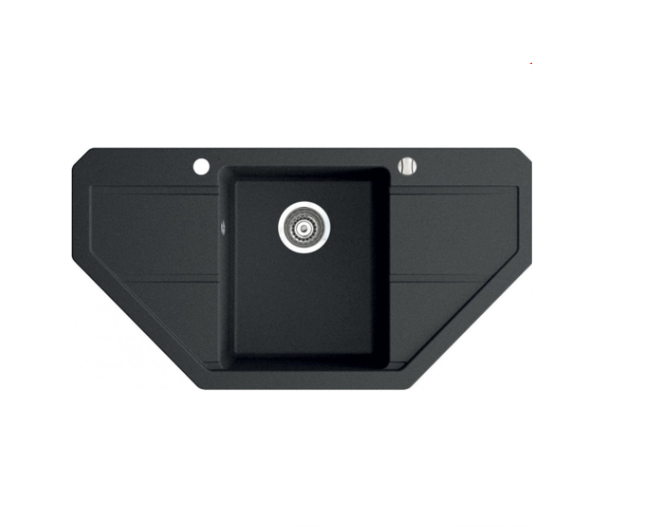 TEŞHİR MARMORİN BARİO 960 KÖŞE GRANİT EVYE 1 GÖZLÜ DAMLALIKLI BLACK METTALİC