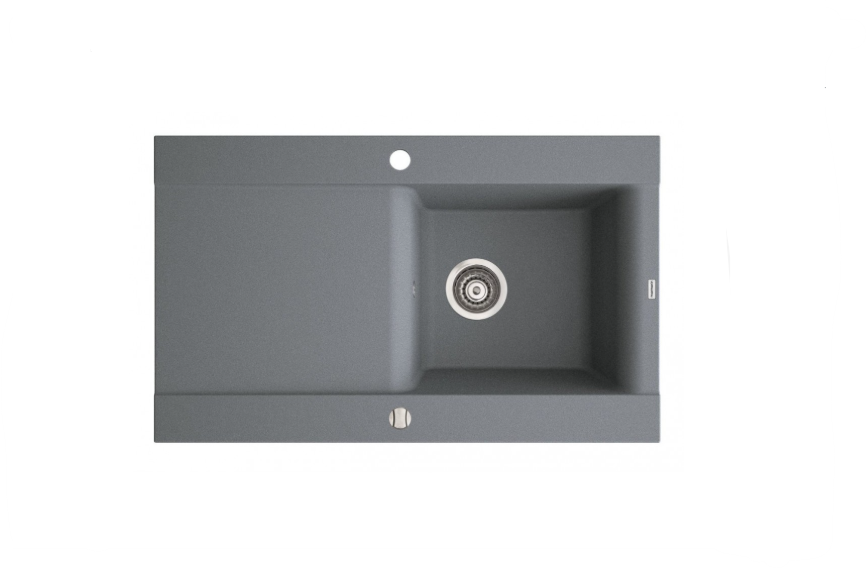 TEŞHİR Marmorin Voga II 840 Granit Evye 1 Gözlü Damlalıklı Tezgah Üstü Stone Grey